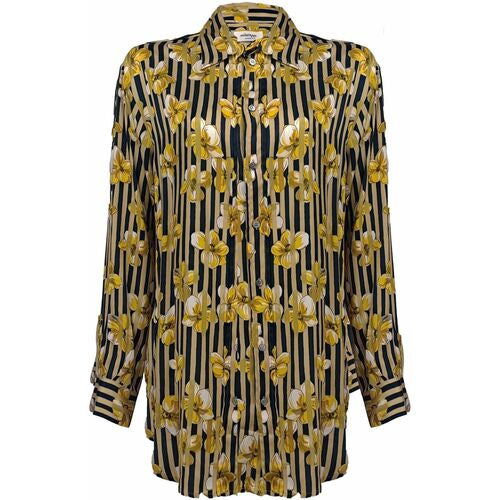 Striped Yellow Floral Blouse - Ottodame