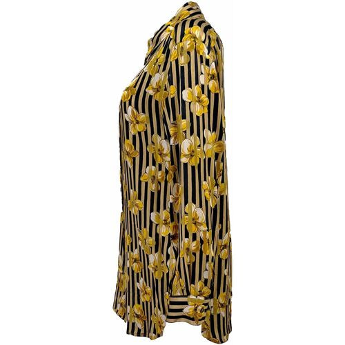 Striped Yellow Floral Blouse - Ottodame