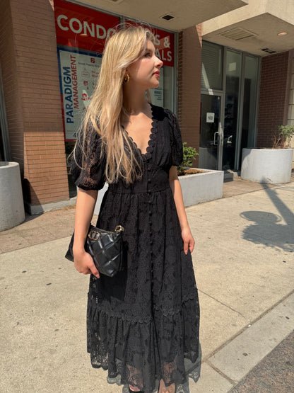 Aole - Black Lace Dress