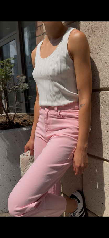 Euro Fashion - Lena Mom Jeans Bubblegum