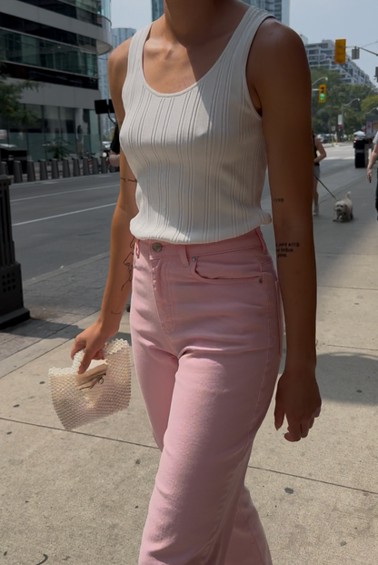 Euro Fashion - Lena Mom Jeans Bubblegum
