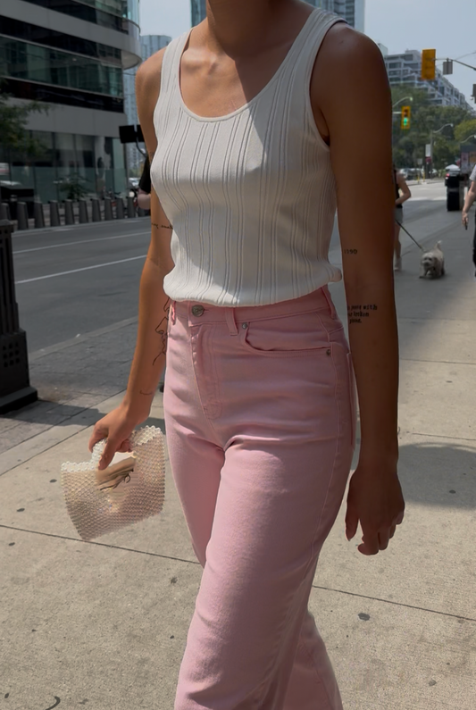 Euro Fashion - Lena Mom Jeans Bubblegum