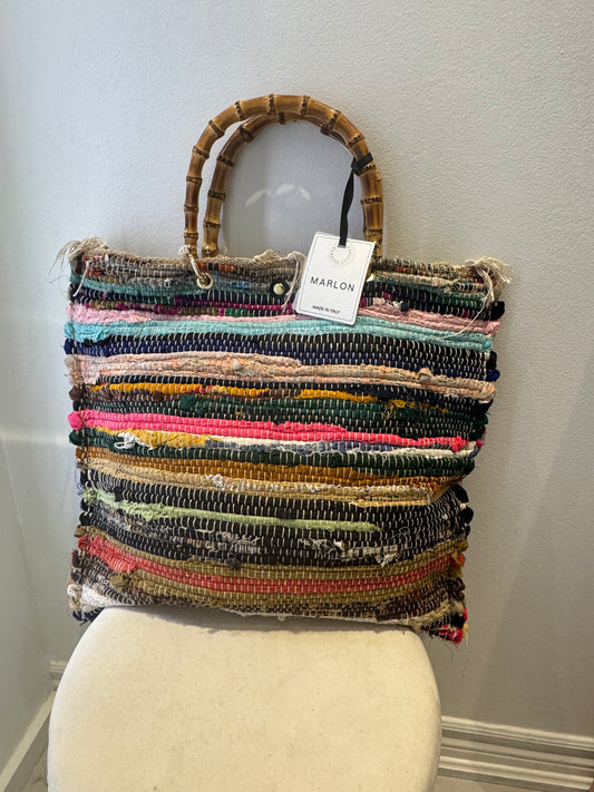 Marlon -Borsa Art. Shopper Lamer/Bamboo Bag