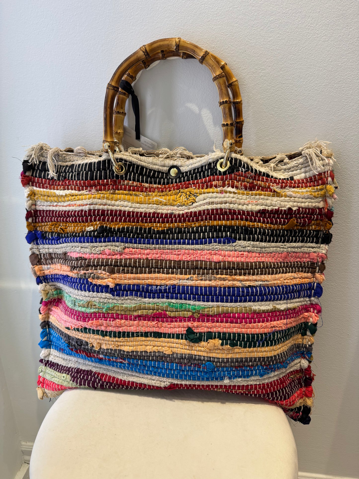 Marlon -Borsa Art. Shopper Lamer/Bamboo Bag