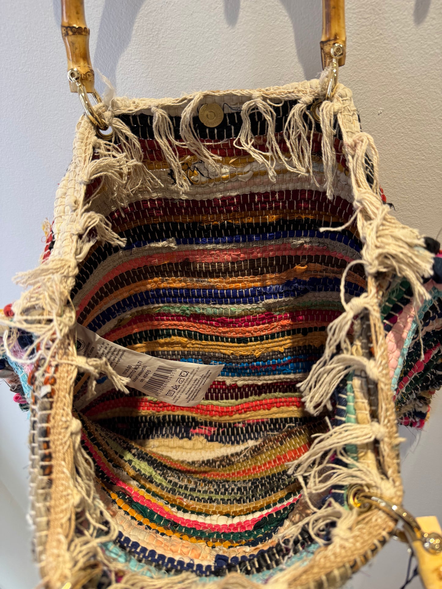 Marlon -Borsa Art. Shopper Lamer/Bamboo Bag