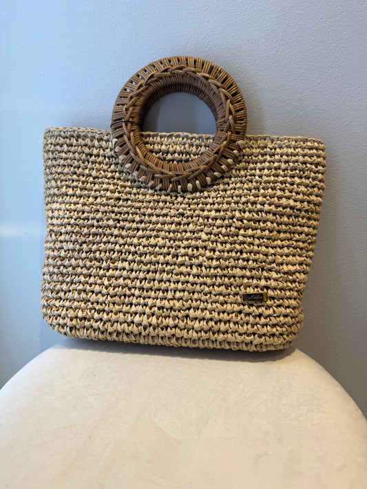 Fimka - Handmade Woven Bag With Wood Handle