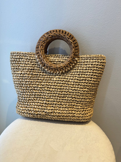 Fimka - Handmade Woven Bag With Wood Handle