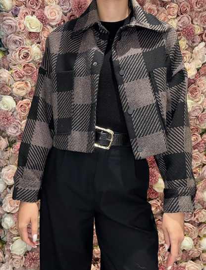 Eurofashion - Brown Plaid Jacket
