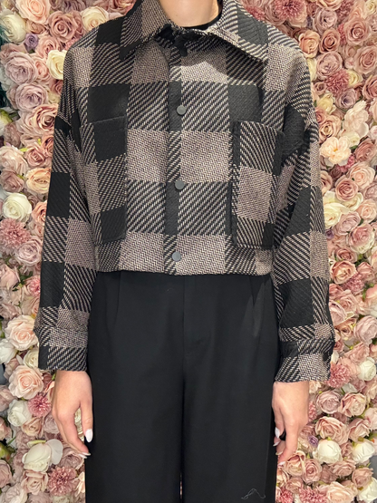 Eurofashion - Brown Plaid Jacket