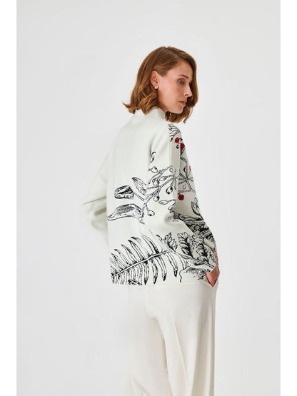 JOINUS - Rose Mock Neck Sweater