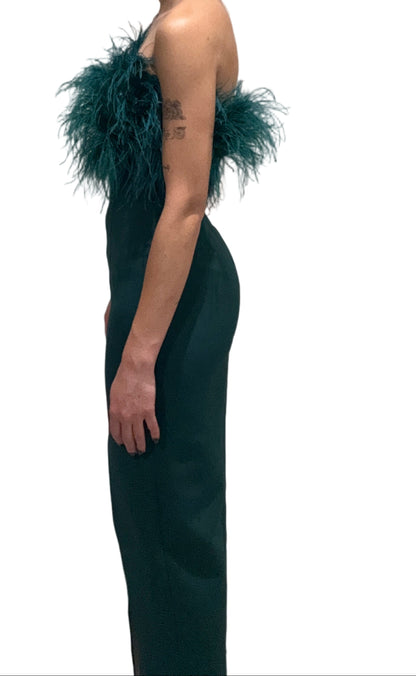 Fimka - Emerald Feather Dress