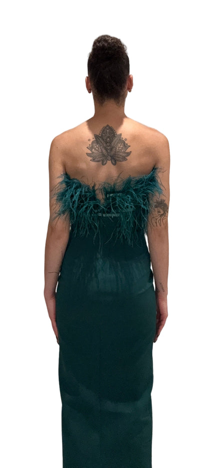 Fimka - Emerald Feather Dress