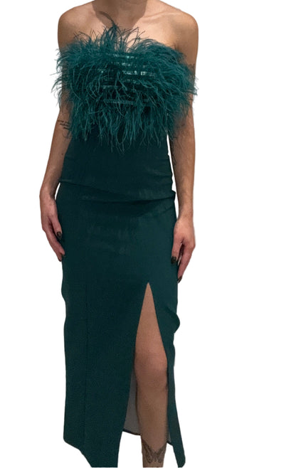 Fimka - Emerald Feather Dress