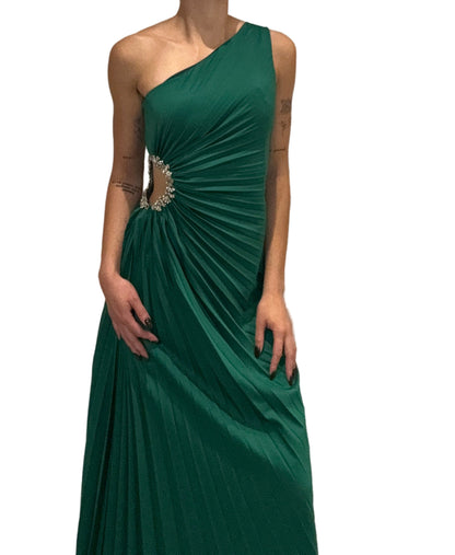 Escoll - Green Pleated Embellished Dress