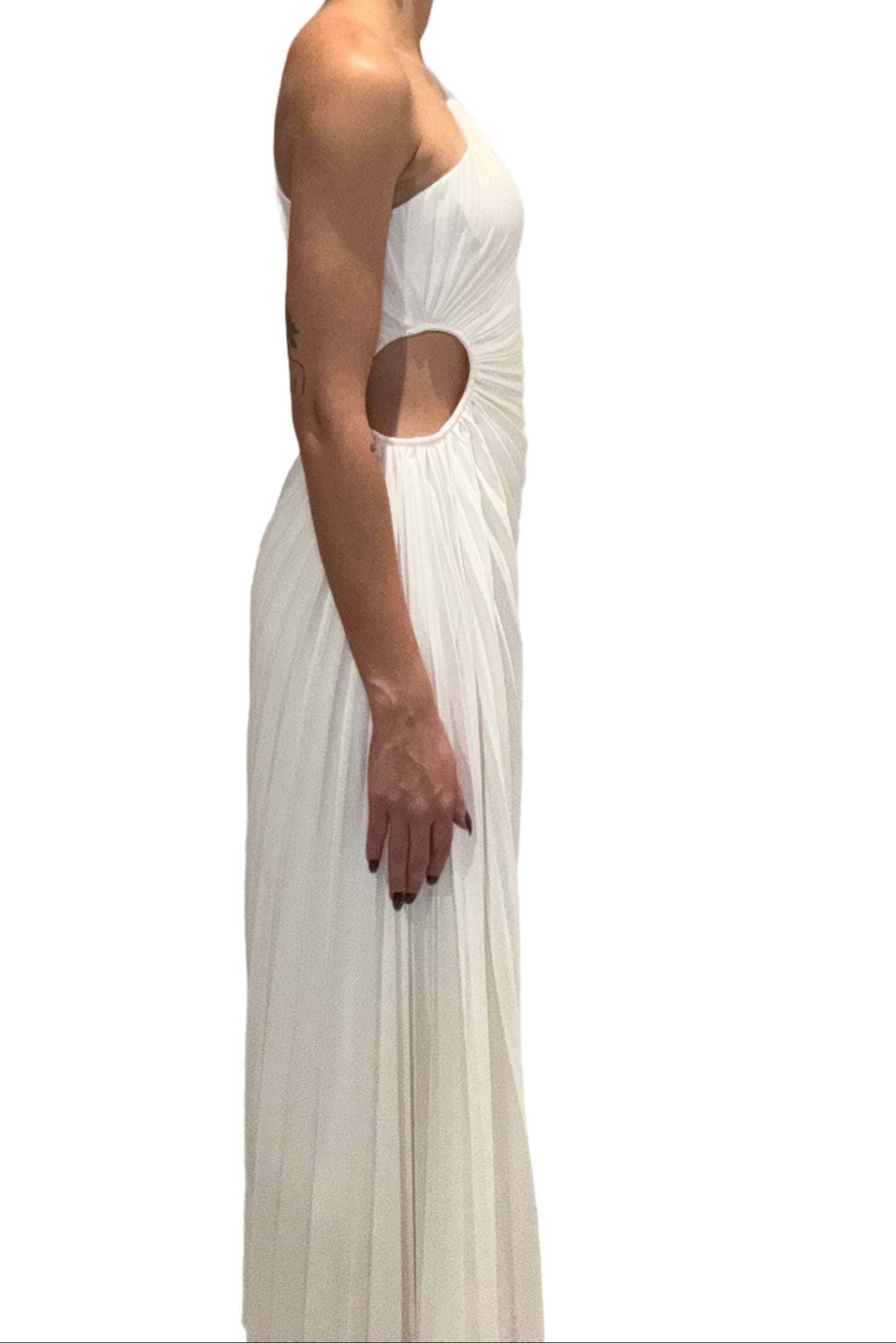Escoll - One Shoulder Draped Dress white