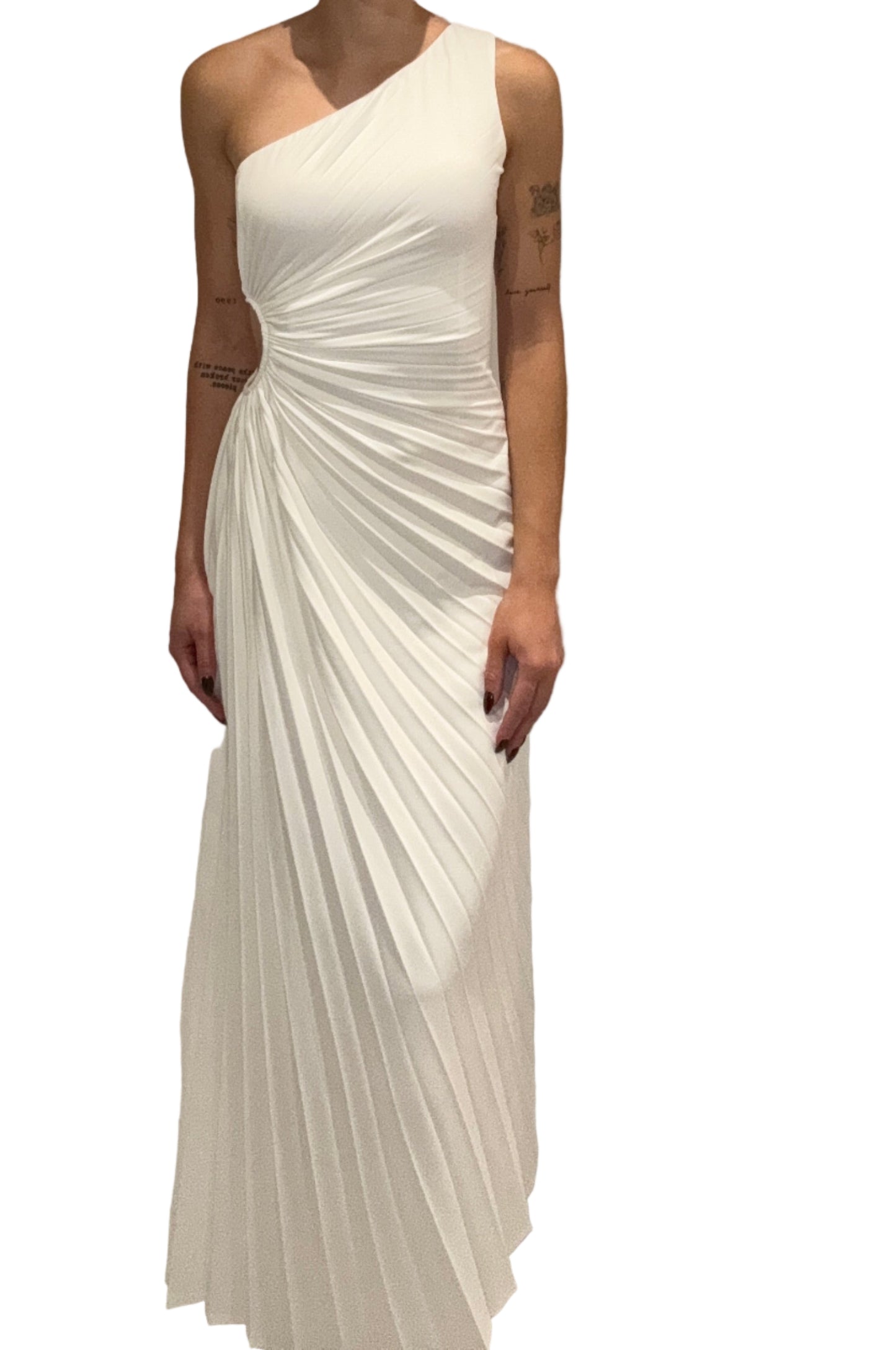 Escoll - One Shoulder Draped Dress white