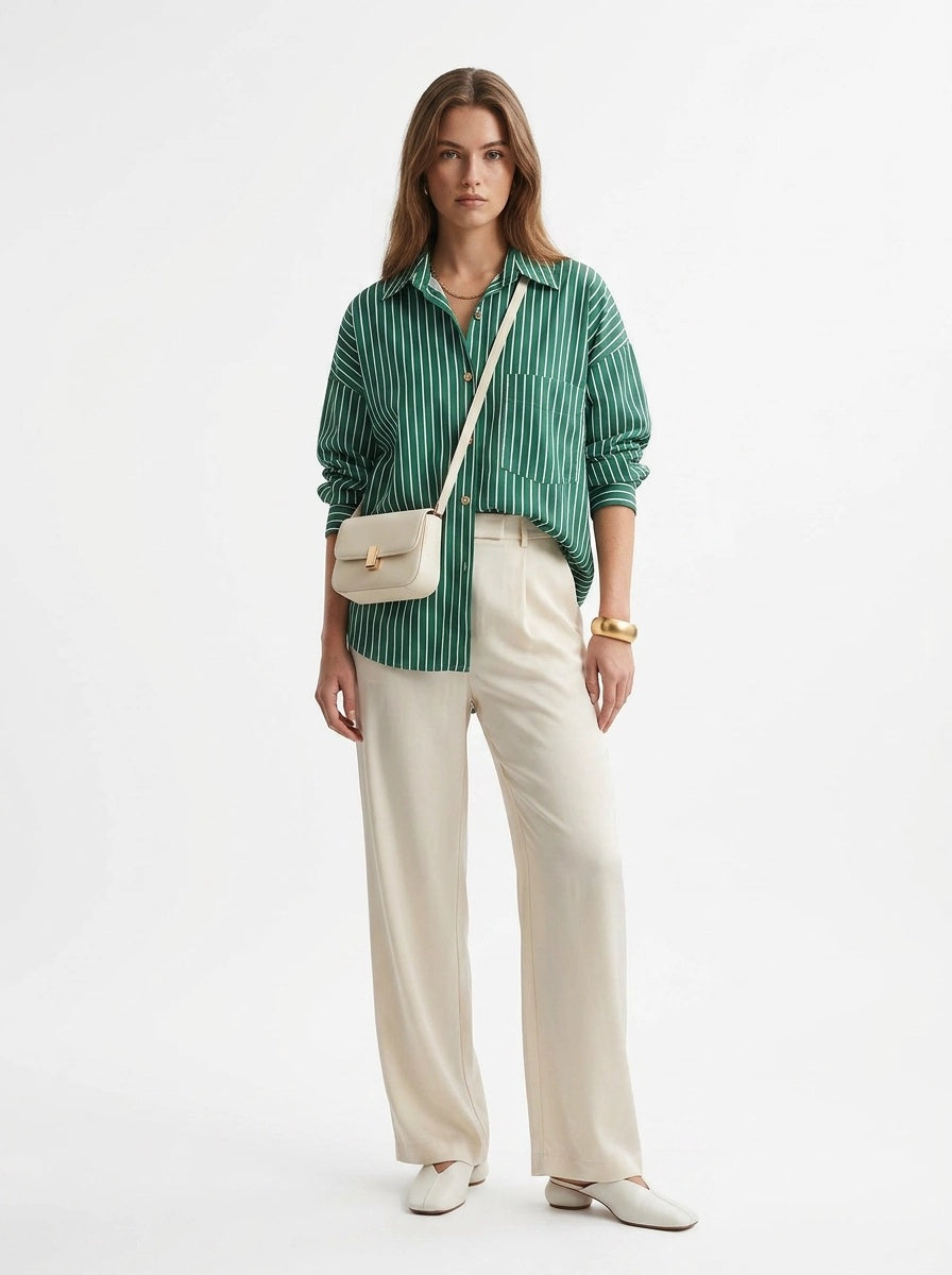 Green Striped Shirt - Fashion Bubble