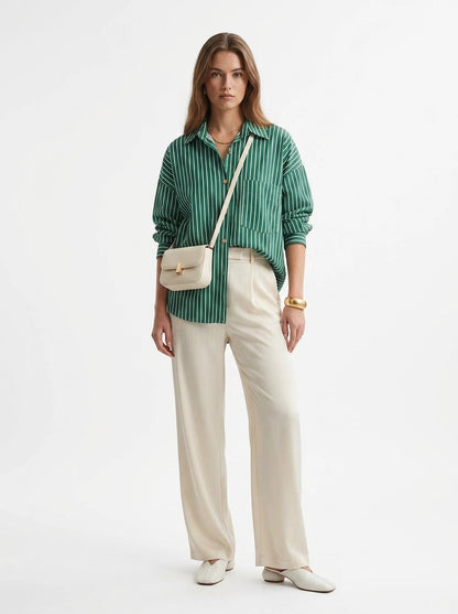 Green Striped Shirt - Fashion Bubble