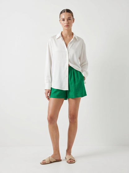 Green Linen Shorts