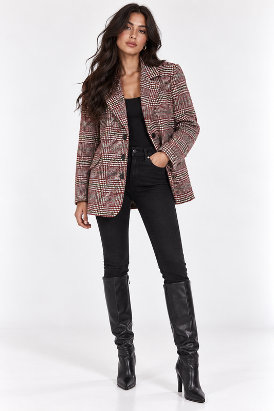 Lilly Red Houndstooth