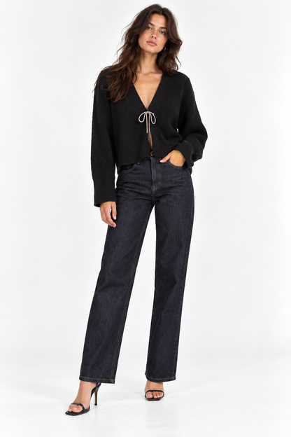 Bastille Black Knit Cardigan