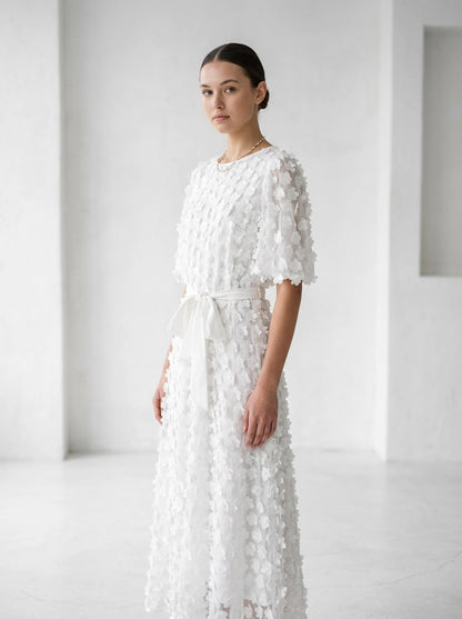White Floral Dress - Joseph Ribkoff