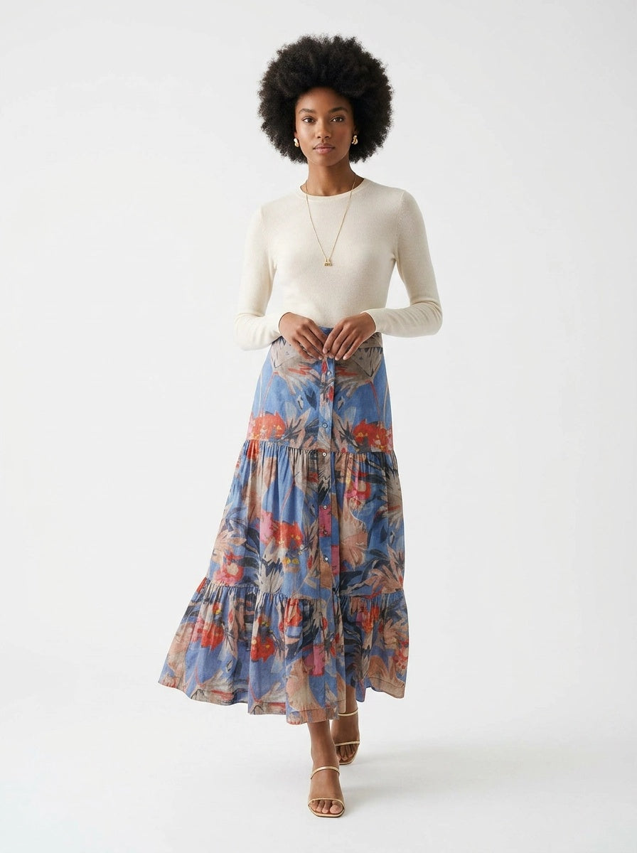 Dreamscape Tiered Skirt - Nic + Zoe