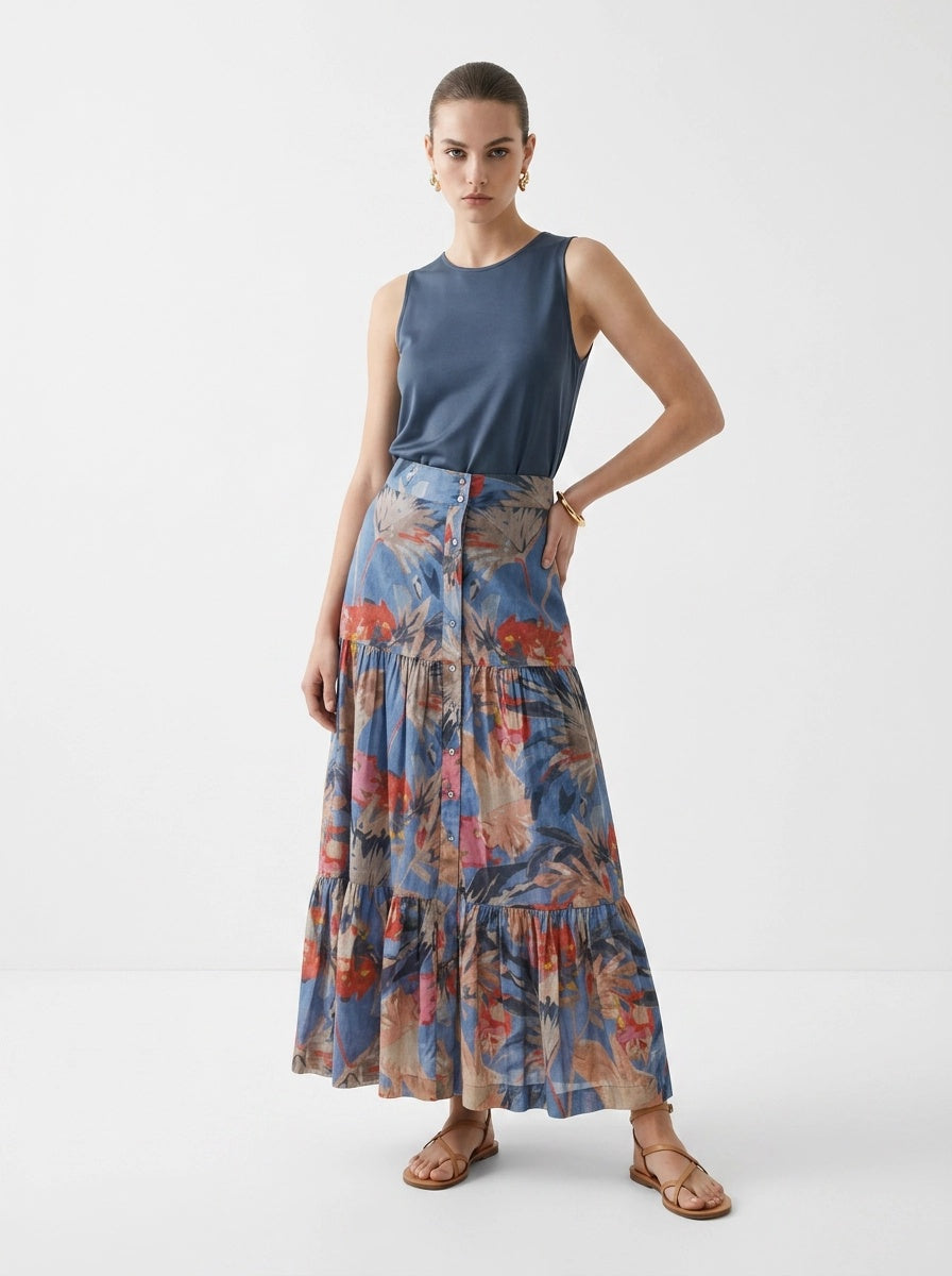 Dreamscape Tiered Skirt - Nic + Zoe