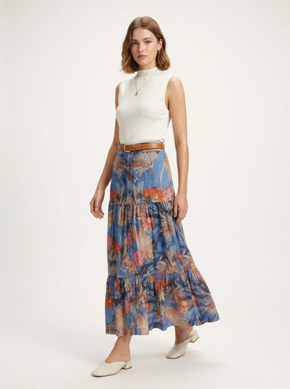 Dreamscape Tiered Skirt - Nic + Zoe