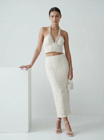 Knit Skirt Ecru - Liu Jo