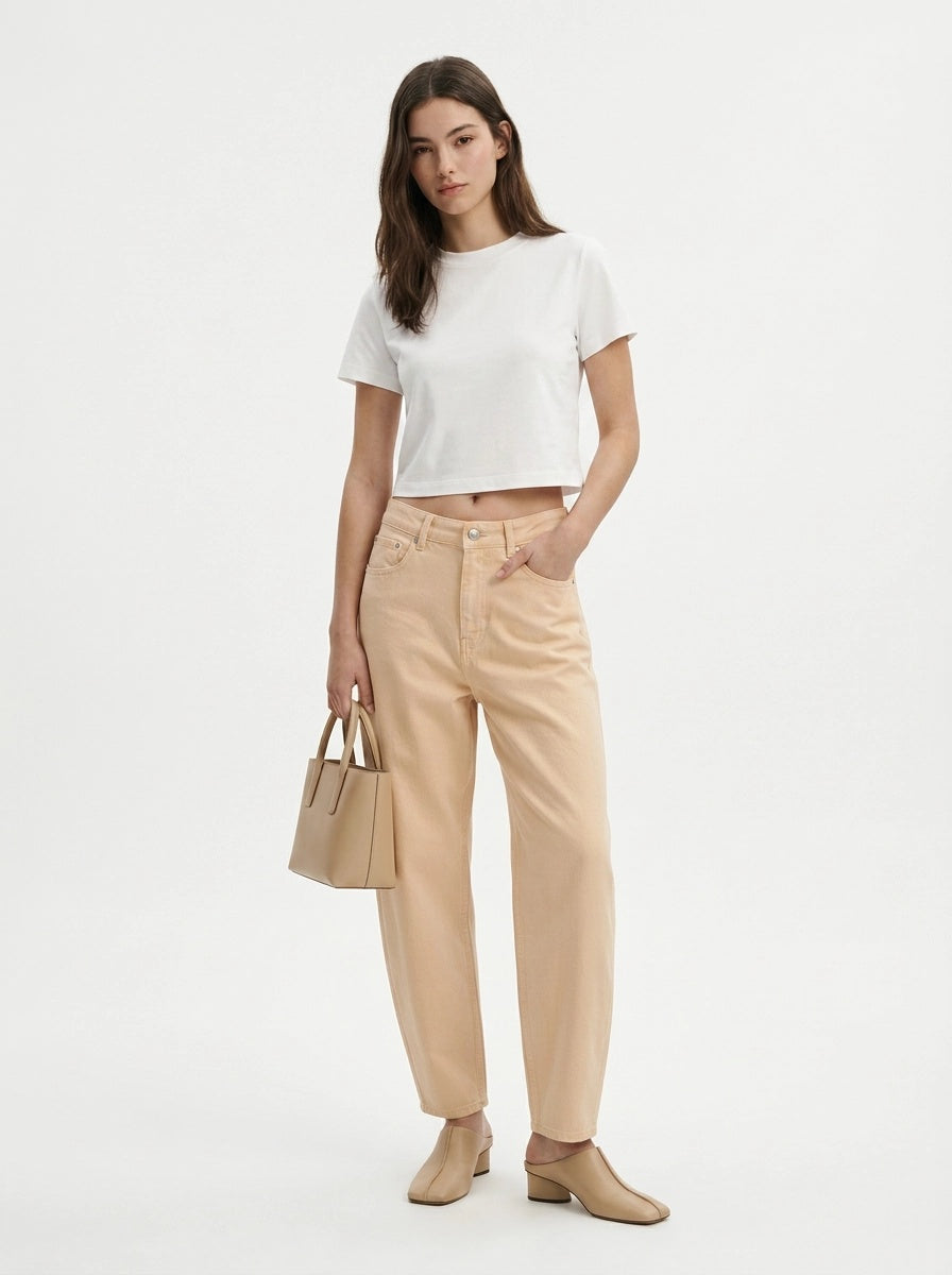 Beige Mom Jeans - Eurofashion