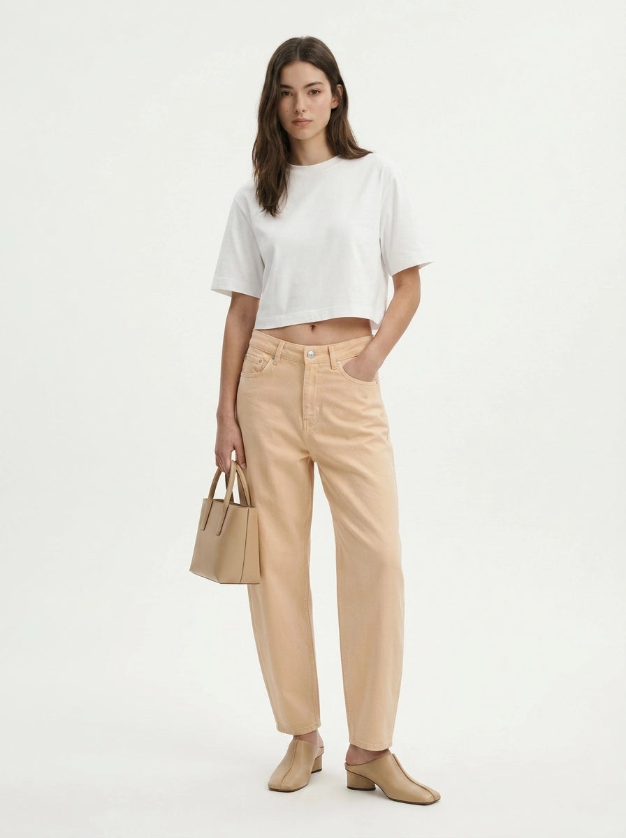 Beige Mom Jeans - Eurofashion