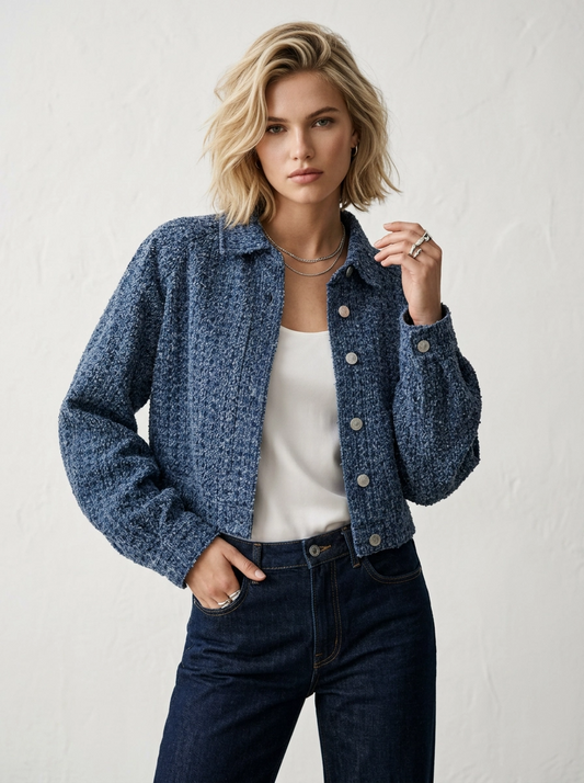 Blue Boucle Jacket - Thisbe