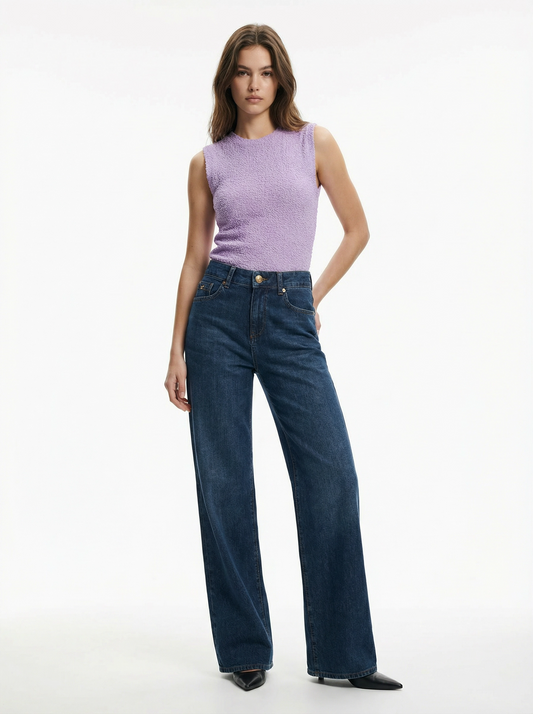 Seductive Straight Leg Denim Trousers