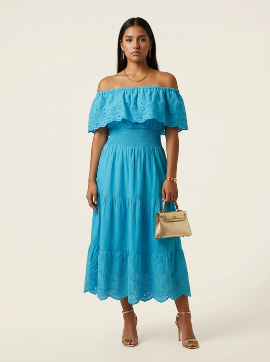 Embroidered Midi Dress