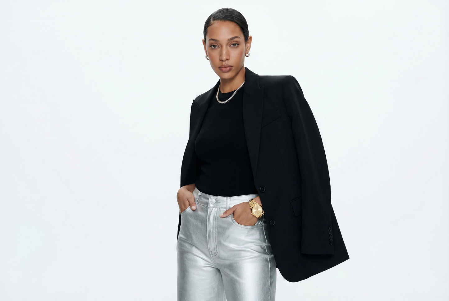 Prism High Rise Silver Denim - Pistola