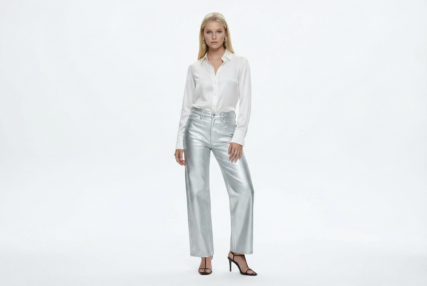 Prism High Rise Silver Denim - Pistola