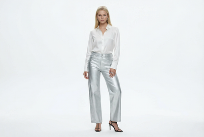 Prism High Rise Silver Denim - Pistola
