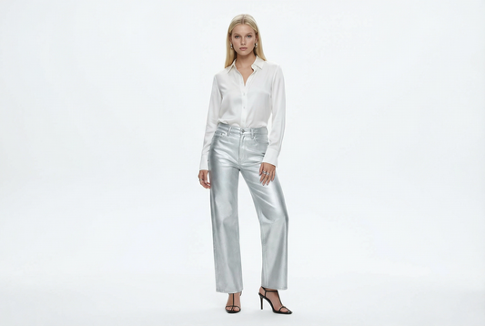 Prism High Rise Silver Denim - Pistola