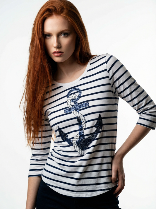 White Striped T-Shirt - Princess Goes Hollywood