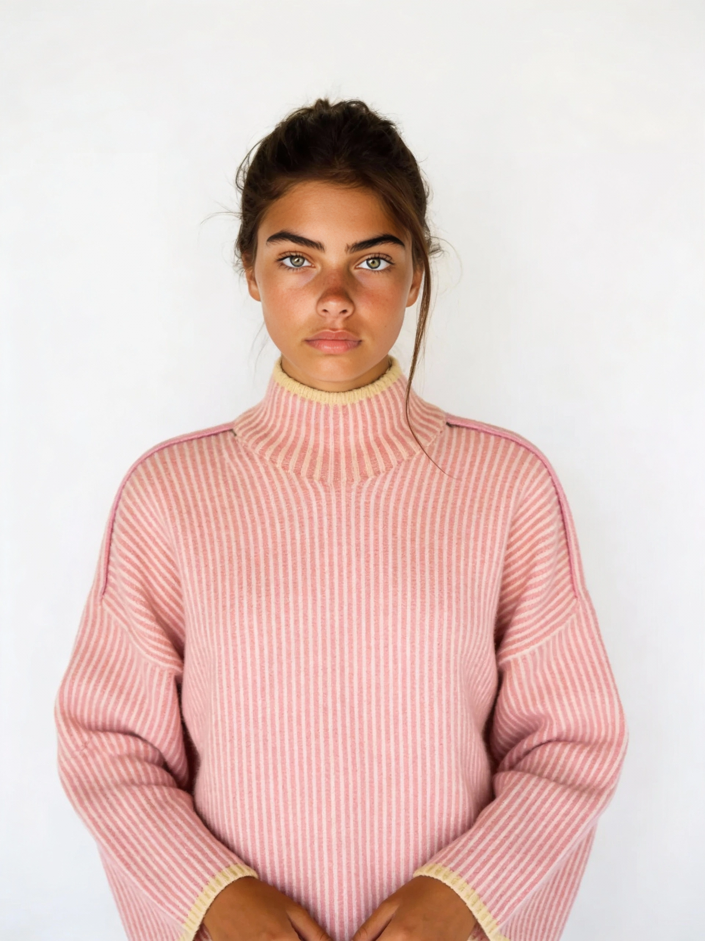 DELUC: Pink & Cream Sweater