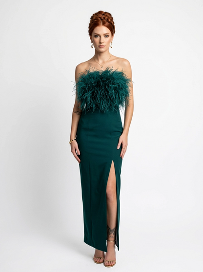 Emerald Feather Top Dress - Fimka