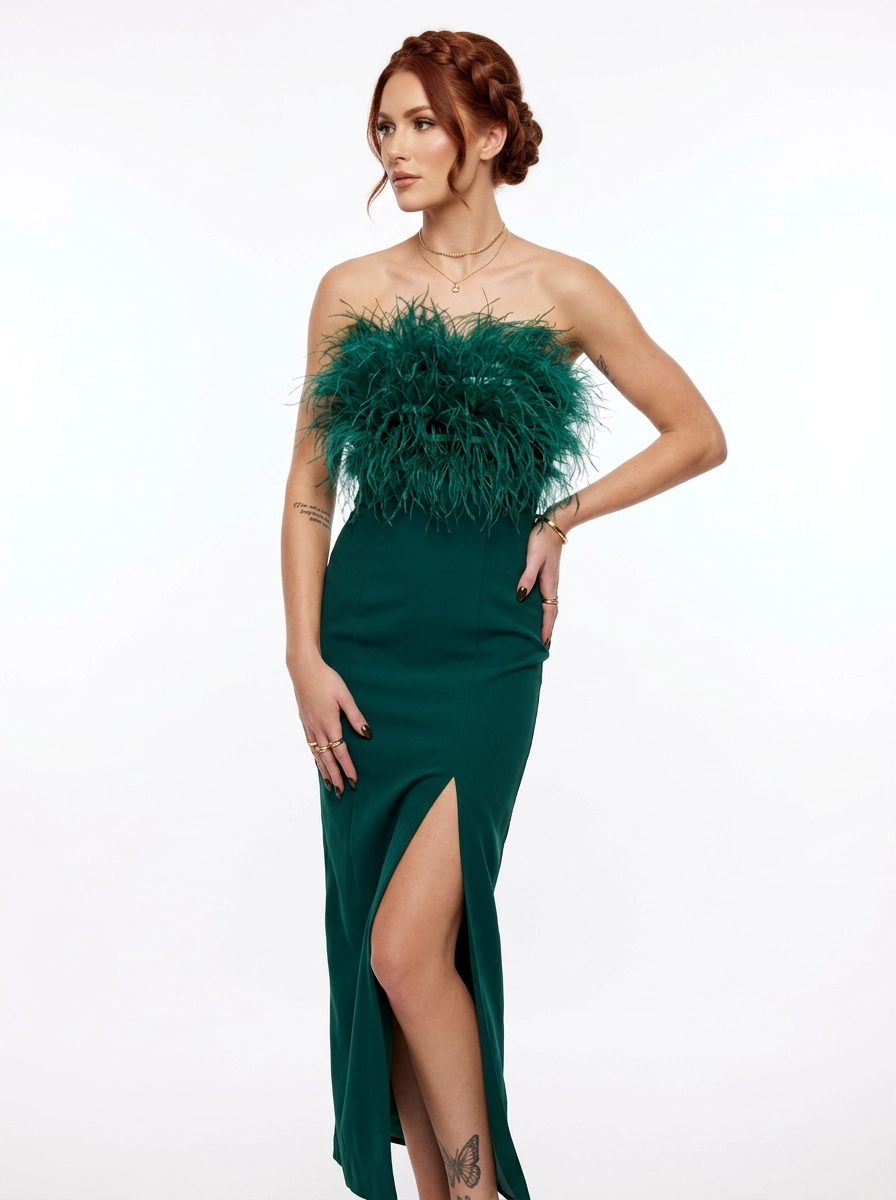 Emerald Feather Top Dress - Fimka