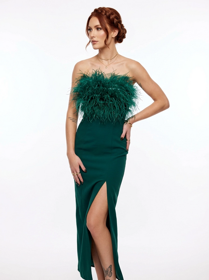 Emerald Feather Top Dress - Fimka