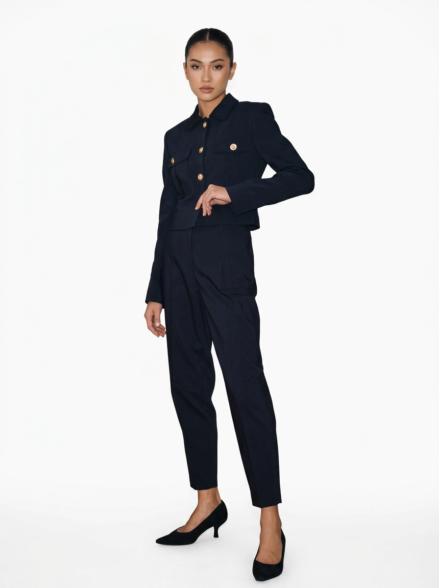Pleated Black Trousers - Setre