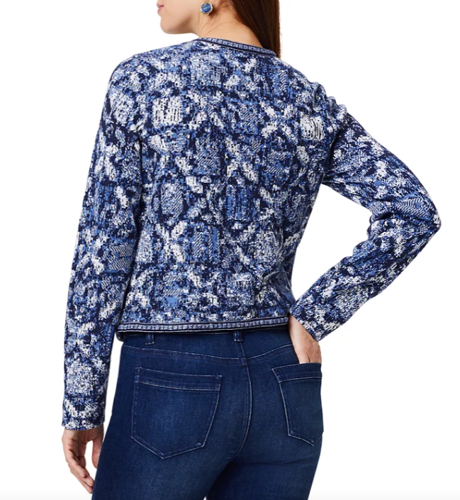 Indigo Geo Knit Jacket - NIC+ZOE