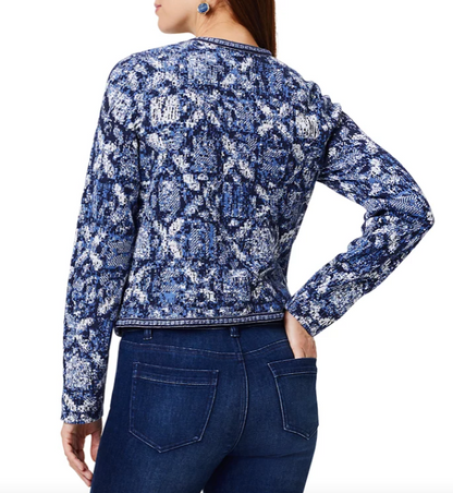Indigo Geo Knit Jacket - NIC+ZOE