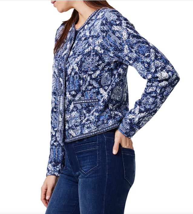 Indigo Geo Knit Jacket - NIC+ZOE