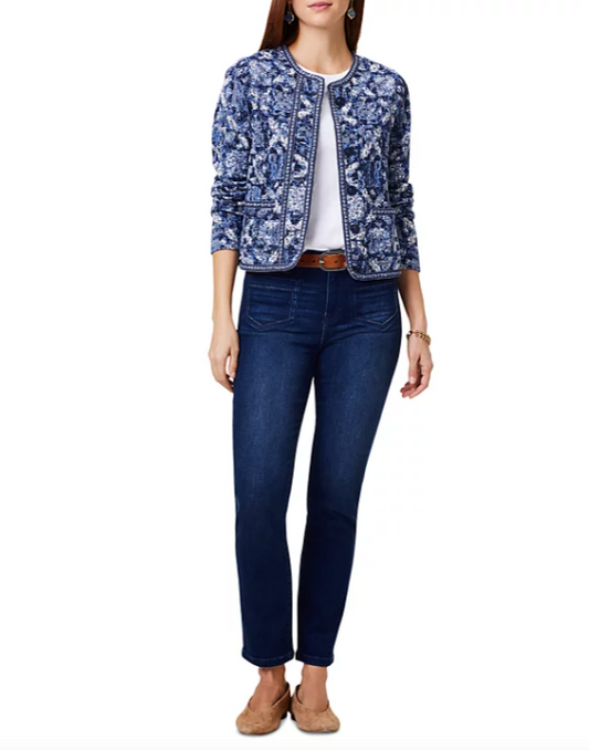 Indigo Geo Knit Jacket - NIC+ZOE