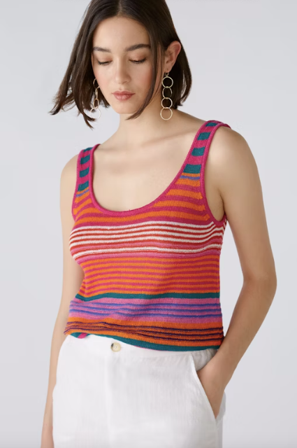 Striped Knit Tank - Oui